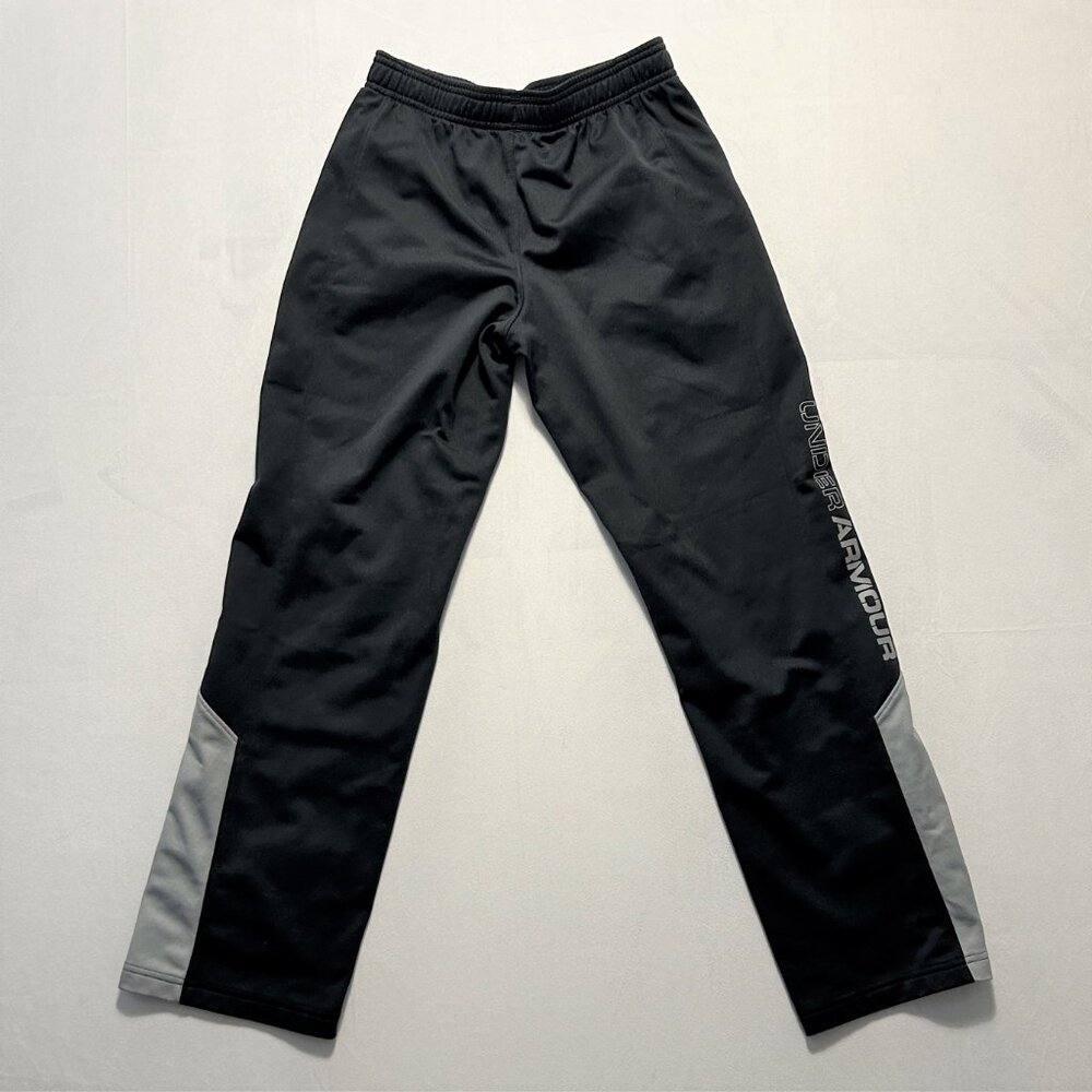 Under Armour Storm Athletic Pants Boys Youth LG Black/Gray Sports Comfortable - Picture 8 of 13